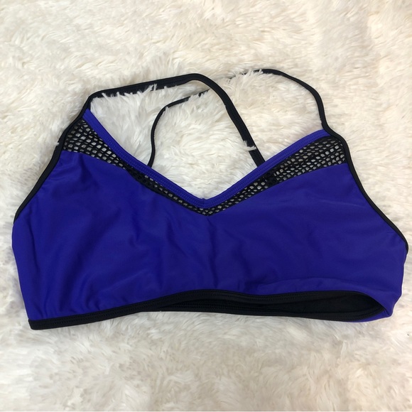 NWOT Venus Electric Blue & Black Mesh Two Piece Bikini, Sz. S or 8 Top, 6 Bottom - Picture 4 of 9